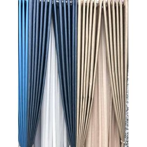 1.5m×2Pcs Superb Quality Heavy Fabric Curtains With For Home Window and Door. Curtains Come with Eyelet Header and a height of 2.25m