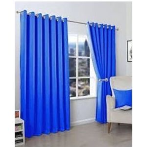 Sky blue curtain and white sheer for Window and Door