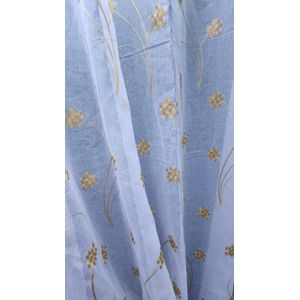 1.5M ROD POCKET HEADER DESIGN WHITE AND FLORAL SHEER COLOUR AT THE VARIATION FOR DOOR AND SMALL WINDOW.