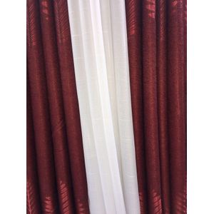 2pcs Heavy Maroon Curtain With Pattern