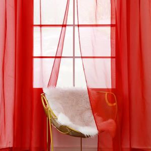 1 Piece New RED Sheer For Living Room