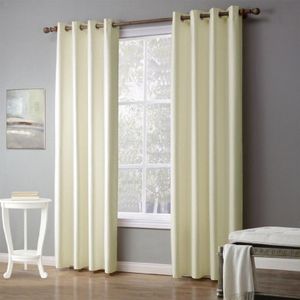 Cream Curtain And White Sheer For Window And Door