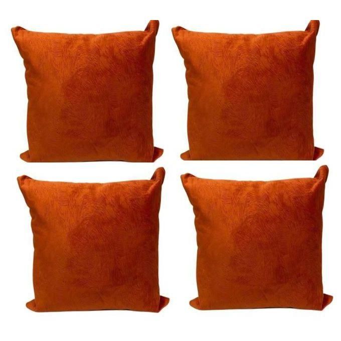 4 Pcs Orange Decorative Throw Pillow Cover/Case-18x18