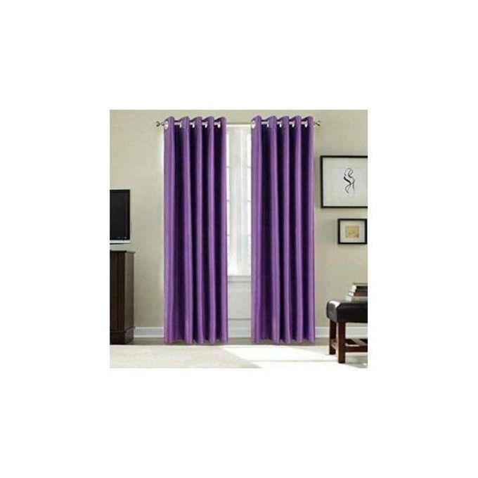 2Pc Purple Curtains (1.5m+1.5m) with 1pc of Heavy White Sheer (2m), All Panels have an Eyelet Header and a Height of 2.4
