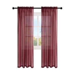 1Pc Maroon Sheer For Living Room