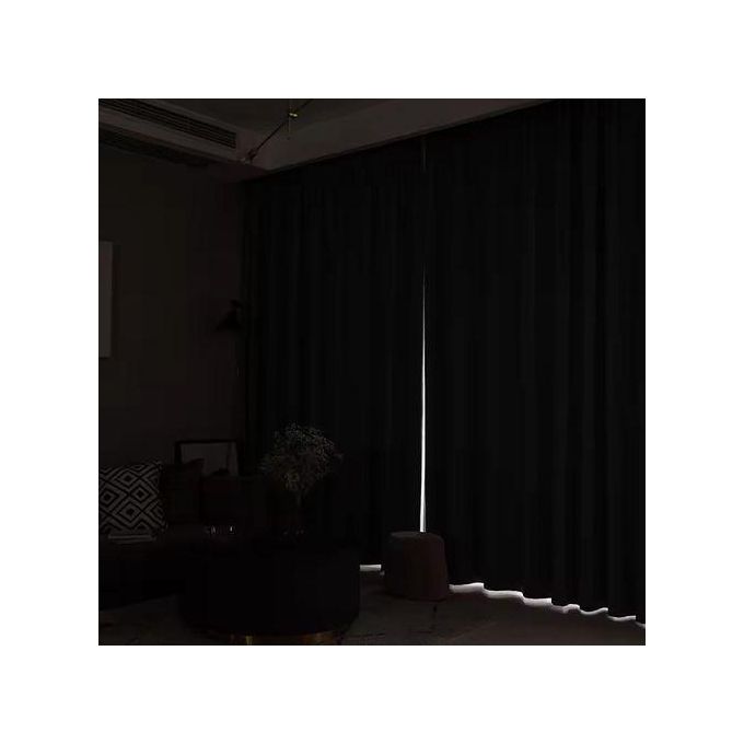 2pcs Grey Blackout Curtain (1.5m +1.5m) with a 2m Free Sheer