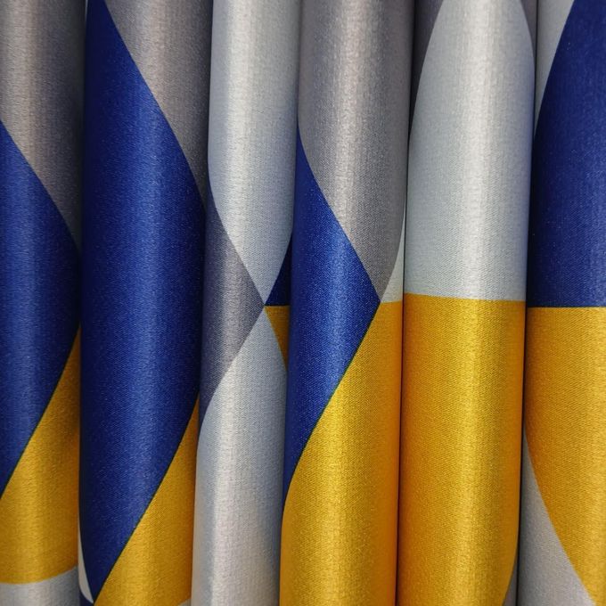 2Pc NEW Patterned Modern Blackout Curtains (1.5m+1.5m) with 1pc of Heavy White Sheer (2m), All Panels have an Eyelet Header and a Height of 2.4