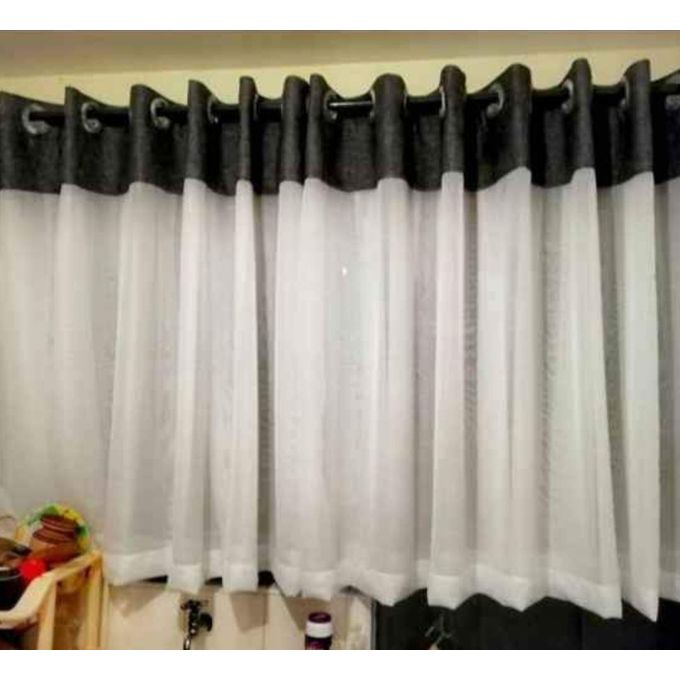TWO Pieces 1.5M HEAVY SHEER 1PCSPLAIN WHITE sheer measuring 2m for kitchen window