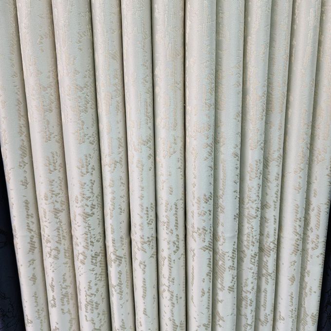 2Pcs NEW TEXTURED Blackout Curtains (1.5m+1.5m) with 1pc White Heavy Sheer (2m), All Panels Have an Eyelet Header and a height of 2.4m