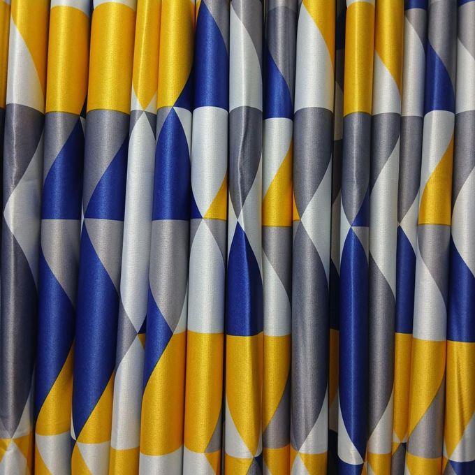 2Pcs NEW Patterned Modern Blackout Curtains (1.5m+1.5m) with 1pc White Heavy Sheer (2m), All Panels Have an Eyelet Header and a Height of 2.4m