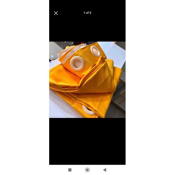 1.5M+1.5M Latest Mustard Yellow Curtain And A FREE 2m White Sheer.