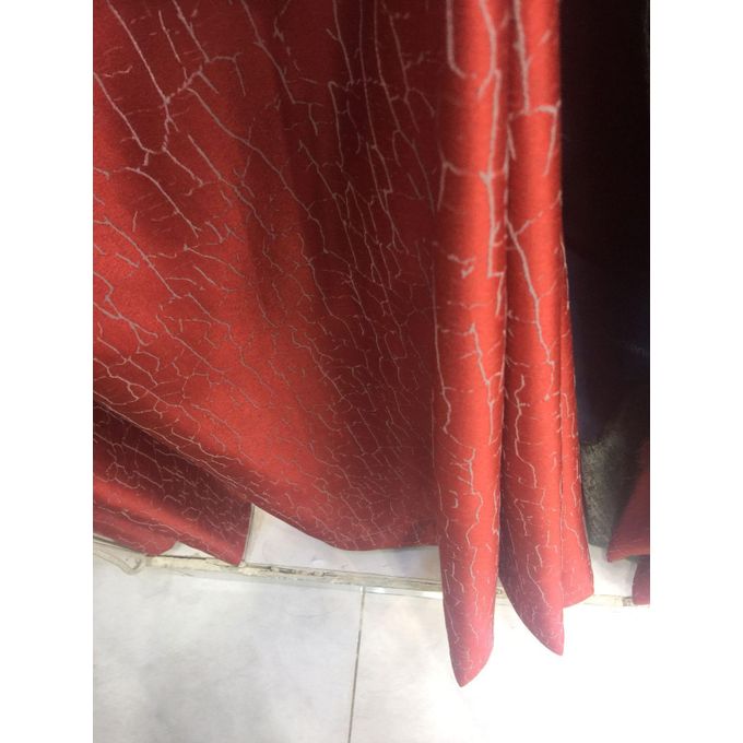 2PCS Modern Window Curtains Red Patterned Measuring 2M+2M With A 1Pc Sheer 3M. Ideal For Living Room/bedroom/dining Room/study Room/home Office (exclusive Sheer). With White Plastic Eyelets