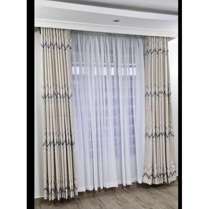 Grey weaves Heavy Curtain 3M(1.5m+1.5m) and 2m sheer