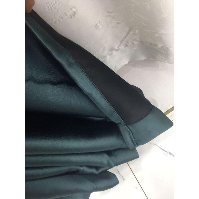 2PCS Modern Window Curtains Turquoise Green Patterned Measuring 2M+2M With A 1Pc Sheer 3M. Ideal For Living Room/bedroom/dining Room/study Room/home Office (exclusive Sheer). With White Plastic Eyelets