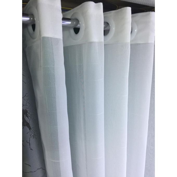 2PCs Heavy Dark Grey Curtain 2m+2M With Heavy Sheer 3M. With Curtain and Sheer Height of 2.25M. Both Have Eyelet Headers.