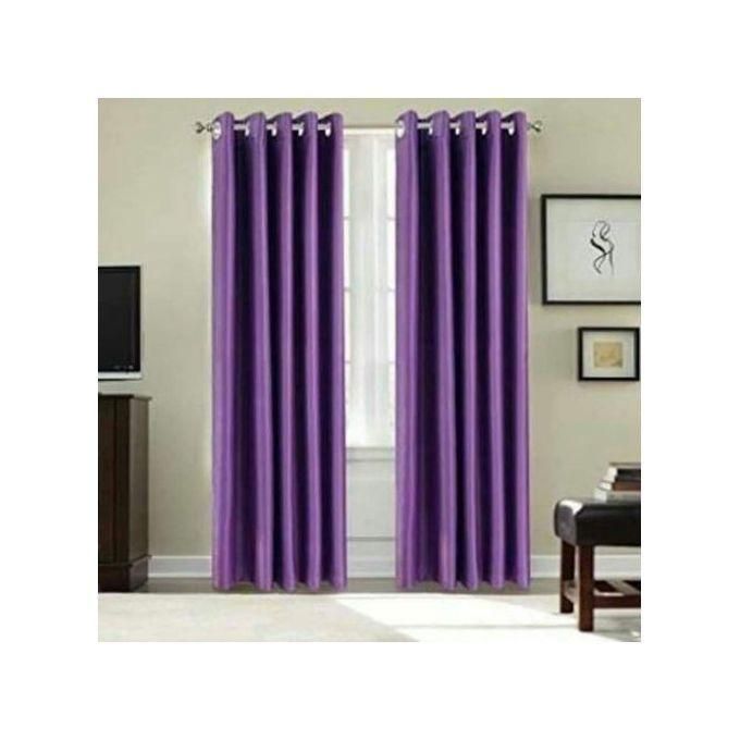 2PCS PURPLE CURTAIN 3M(1.5m each)+ 2M FREE floral SHEER ELEGANT LIVING ROOM