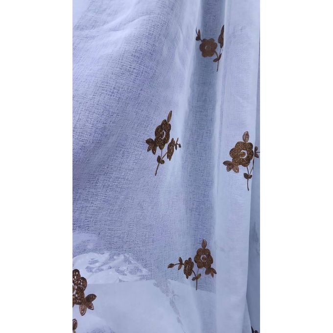 2Pcs BROWN Curtains 3M (1.5M +1.5M) + 1Pc FREE FROLRAL SHEER (2M) window with a length of 1.5 meters is best served by a 3-meter curtain.