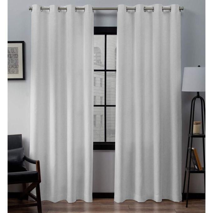 2Pcs White Curtains (1.5m+1.5m) with 1Pc White Heavy Sheer (2m), All Panels Have an Eyelet Header and a Height of 2.4m