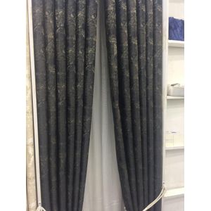 2Pcs Black Gold Curtain