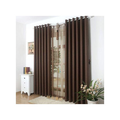 Brown Curtain 2pc And Sheer "set"
