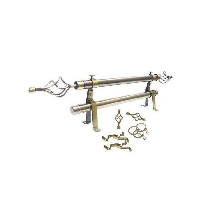 Modern Adjustable Double Rods- Antique Brass