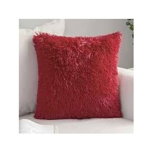 Red Fluffy fiber rabbit throw pillow chrismax