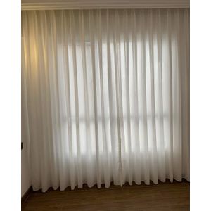  6m Heavy Plain White Sheer With Eyelet Header For Use With Curtain 