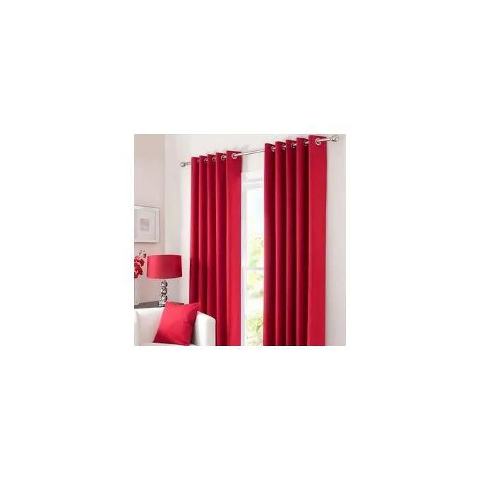 Red Curtain 2Pcs (1.5m)each 2M White sheer For living room window and door