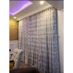 GREY AND WHITE HEAVY MODERN CURTAIN WITH PLAIN WHITE HEAVY SHEERS FOR WINDOW AND DOORS RINGS DESING FULLY GATHERS