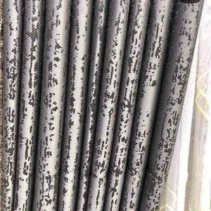 2Pcs Heavy Blackout Patterned Curtain and Eyelet Header (1.5M Each) With White Heavy Sheer with Rod Pocket Header (2M).
