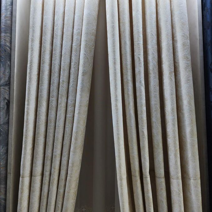 2pcs Textured Curtain (Each 1.5M) with 1Pc Sheer 1.5M