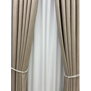 2pcs Heavy New curtain (2m Each) with 1pc Heavy White Plain sheer (3m). Both Curtains and Sheer have Eyelet Header