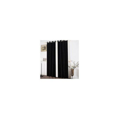 2Pcs Curtains  black (1.5M Each) + 1Pc FREE  WHITE SHEER 2M