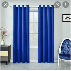 2pcs Royal Blue Curtain 1.5m+1.5m + 1Pc Free Sheer