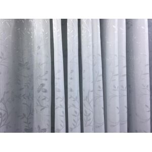 2Pcs White Curtain With Flowers