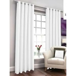 White CURTAINS 2Pcs (1.5m Each) Each 2M WHITE SHEER With FREE 2m Single Curtain Rod – Elegant Window Drapes For Living Room & Bedroom