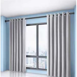2PCS Modern Light Grey Blackout window curtains for living room/bedroom/dining room/study room/home office (exclusive sheer)