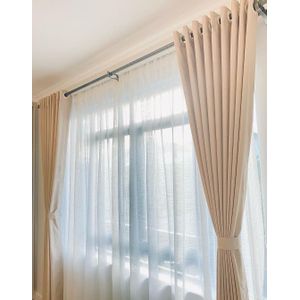  2pc  New Fashion Blackout Gold Curtains (3m Each) with 1pc Heavy White Plain Sheer (5m). Both Curtains and Sheer have Eyelet Header for Easy Installation and Premium Look.