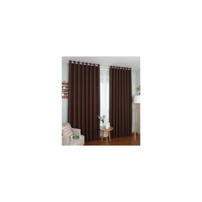 BROWN CURTAINS 2Pcs (1.5m Each) With 2M WHITE SHEER For Living Room Window And DoorBoth the Curtains and sheers are for use in a modern home using double Curtains rod and Curtain holders