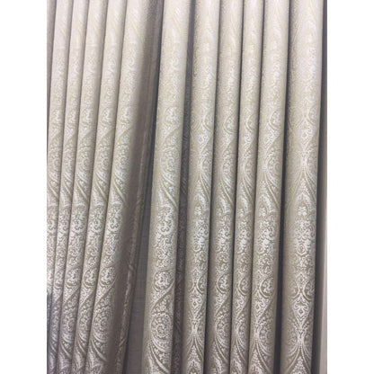 2PCS Modern Window Curtains Beige Patterned Measuring 2M+2M With A 1Pc Sheer 3M. Ideal For Living Room/bedroom/dining Room/study Room/home Office (exclusive Sheer). With White Plastic Eyelets