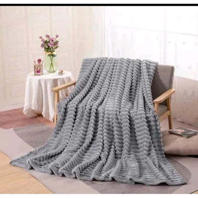 Digital Velvet grey plain warm fleece blankets