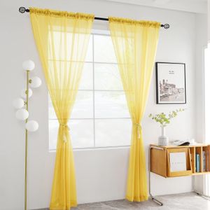 Yellow Sheer For Living Room Window