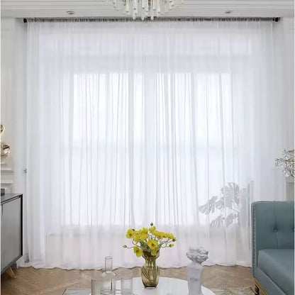 Heavy Sheer For Window 300CMX225CM (Wall-to-Wall Design With Rod Pocket Header) 100% Polyester