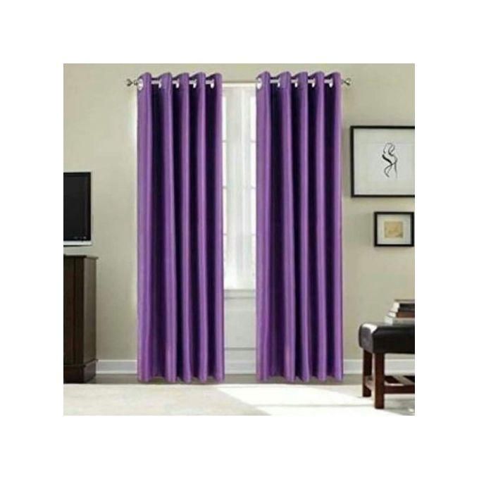 Purple Curtain 2Pcs (1.5m)each 2M White sheer For living room window and door
