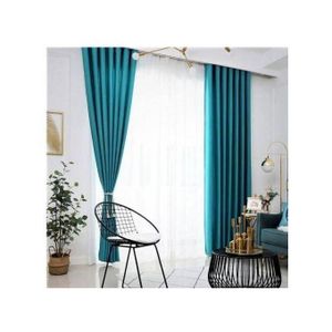 Get A Package Of Turquoise Green Curtains , White Light Sheer For Window And Door, Double Curtain Rod + FREE MAGNETIC TIEBACK(PAIR)