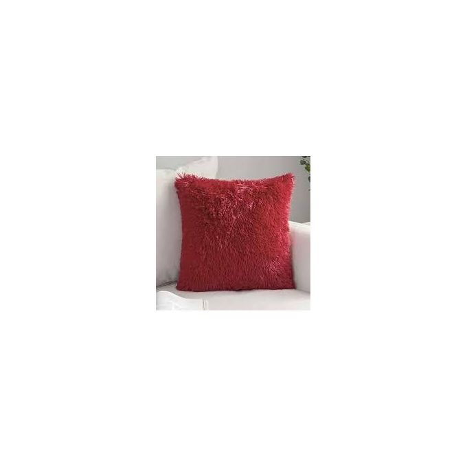 Red Fluffy fiber rabbit throw pillow chrismax