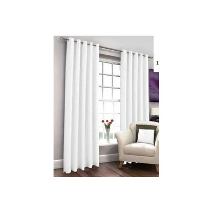 White CURTAINS 2Pcs (1.5m Each) Each 2M WHITE SHEER With FREE 2m Single Curtain Rod – Elegant Window Drapes For Living Room & Bedroom