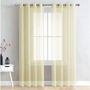 1Pc CREAM WHITE Sheer (Heavy With Eyelets) For Sitting Room/Dining Room/Bedroom/Study Room Windows