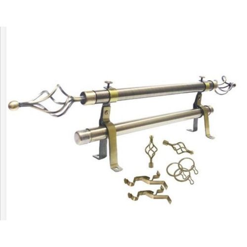 2M Adjustable Double Curtain Rod (Gold)