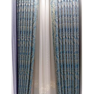 2Pc Floral Curtain 2M+2M HEAVY BLACKOUT design. Window curtains for living room